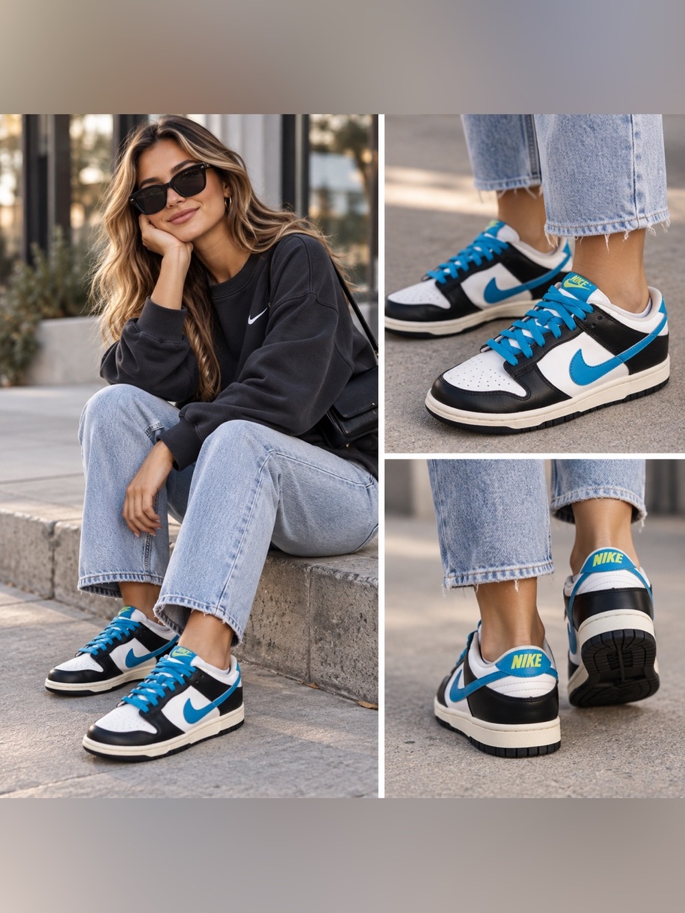 Dunk Low GS White Orion Blue Size 5.5Y (310569-147) Y2K